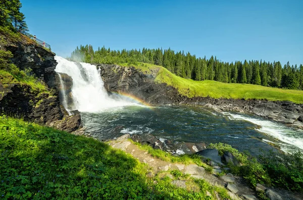 Tannforsen Waterfall July — Stock Photo, Image