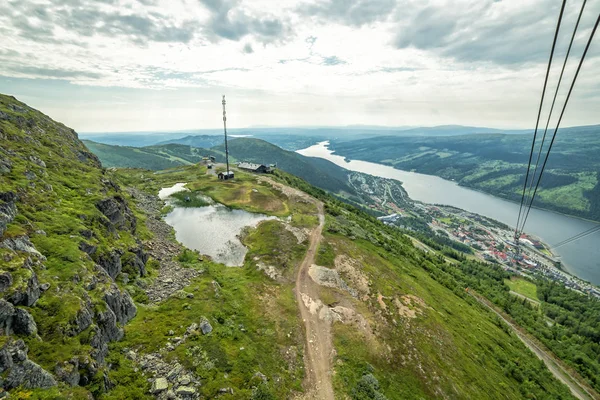 Cabin Lift Panorama Swedish Summer Mountains — Stock Photo, Image