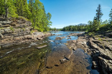 Yaz sahne dağ dere ile