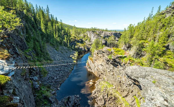 Határ Vonal Hegyi Táj Norvégia Svédország Között — Stock Fotó