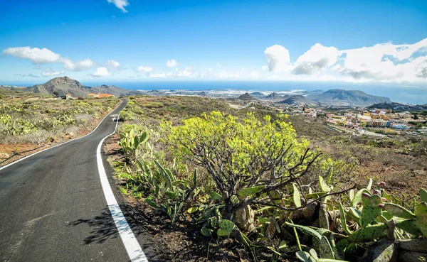 Tenerife Dağlarda Dar Yol — Stok fotoğraf