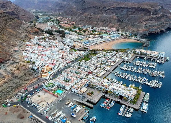 Vedere Aeriană Asupra Portului Orașului Puerto Mogan — Fotografie, imagine de stoc