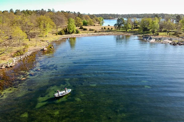 Flygvy Över Havsstrand Fiskeområde — Stockfoto