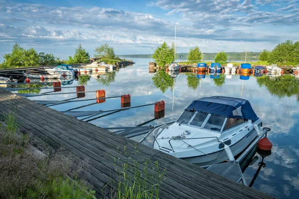 Brevik Boat Harbor Morning Scenery — Stock Photo, Image