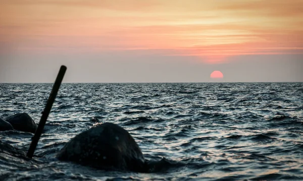 Soluppgång Ögonblick Havskusten — Stockfoto