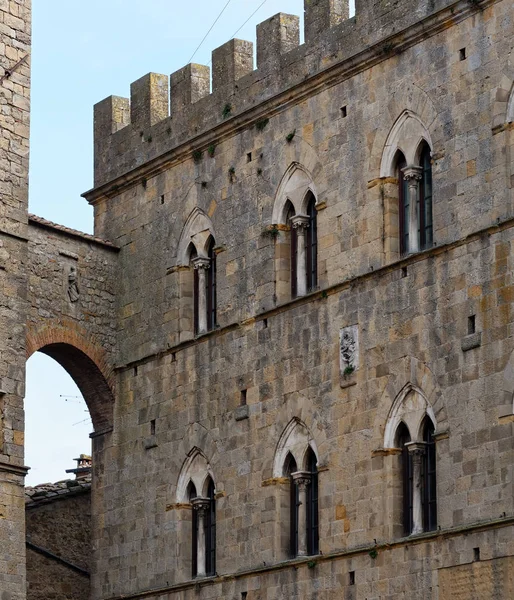 Πολύ Ωραία Θέα Του Volterra Ένα Μεσαιωνικό Χωριό Στην Τοσκάνη — Φωτογραφία Αρχείου