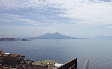 İtalya Napoli Körfezi'nin çok güzel görünümü