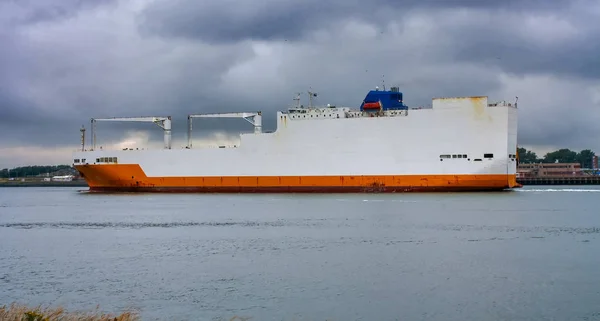 Gran Buque Rorro Que Entra Canal Rotterdam — Foto de Stock