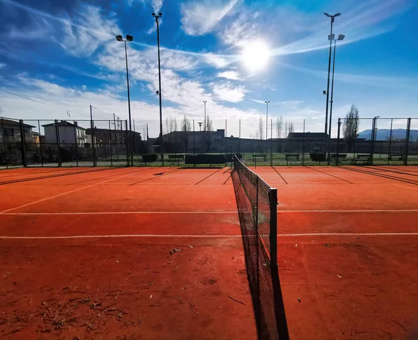 Artificial Clay Tennis Court Italy — Stock Photo, Image