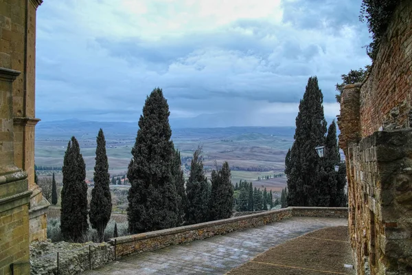 Mycket Fin Utsikt Över Toscana Äng Vintern — Stockfoto