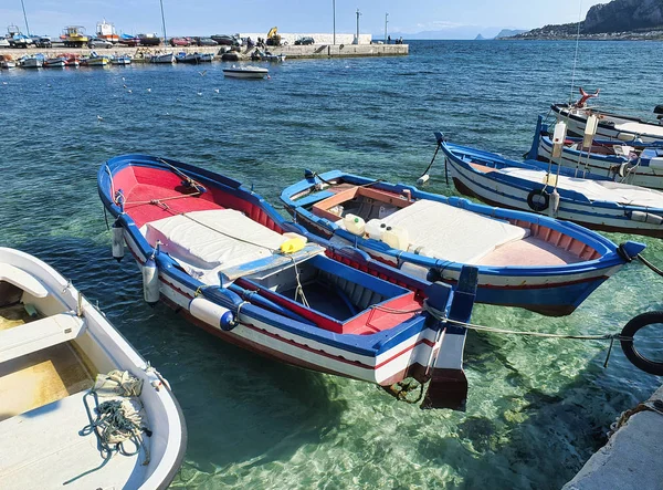 Old Wooden Boat Mondello Sicily — Stock Photo, Image