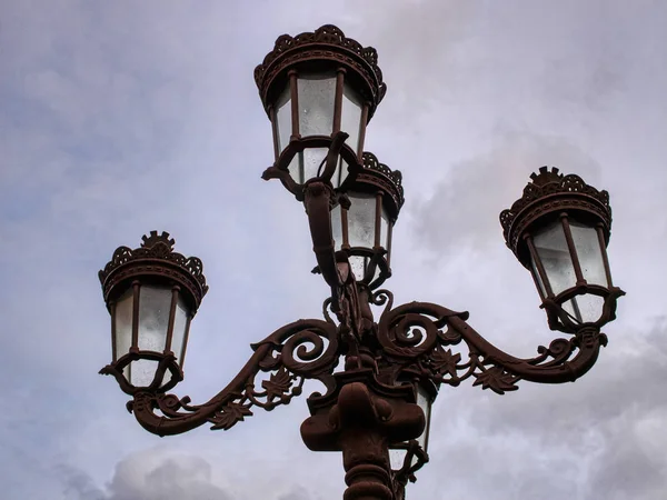 Oude Straat Lamp Pienza Italië — Stockfoto