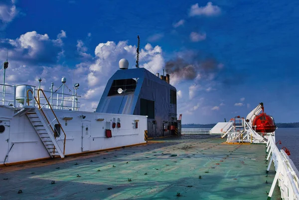 Detail Big Merchant Vessel Navigation Atlantic Ocean — Stock Photo, Image