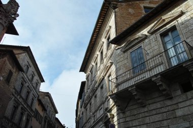 very nice view of montepulciano a medieval village in val d 'orc