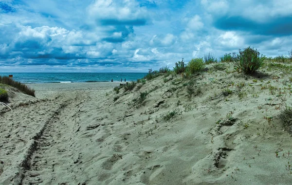 Pittoresca veduta sulla spiaggia di sabbia Marina di Vecchiano vicino — Foto Stock
