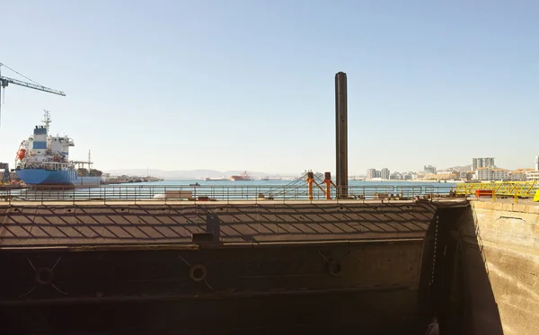 Shipyard in gibraltar in summer time — Stock Photo, Image