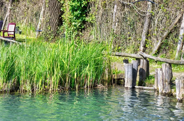 Sehr schöner kleiner See zum Angeln in Massarosa Toskana, Italien — Stockfoto