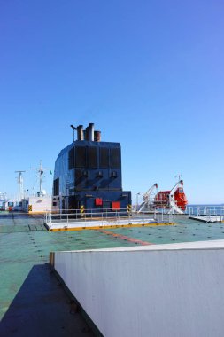 detail of funnel on top a big mechant vessel