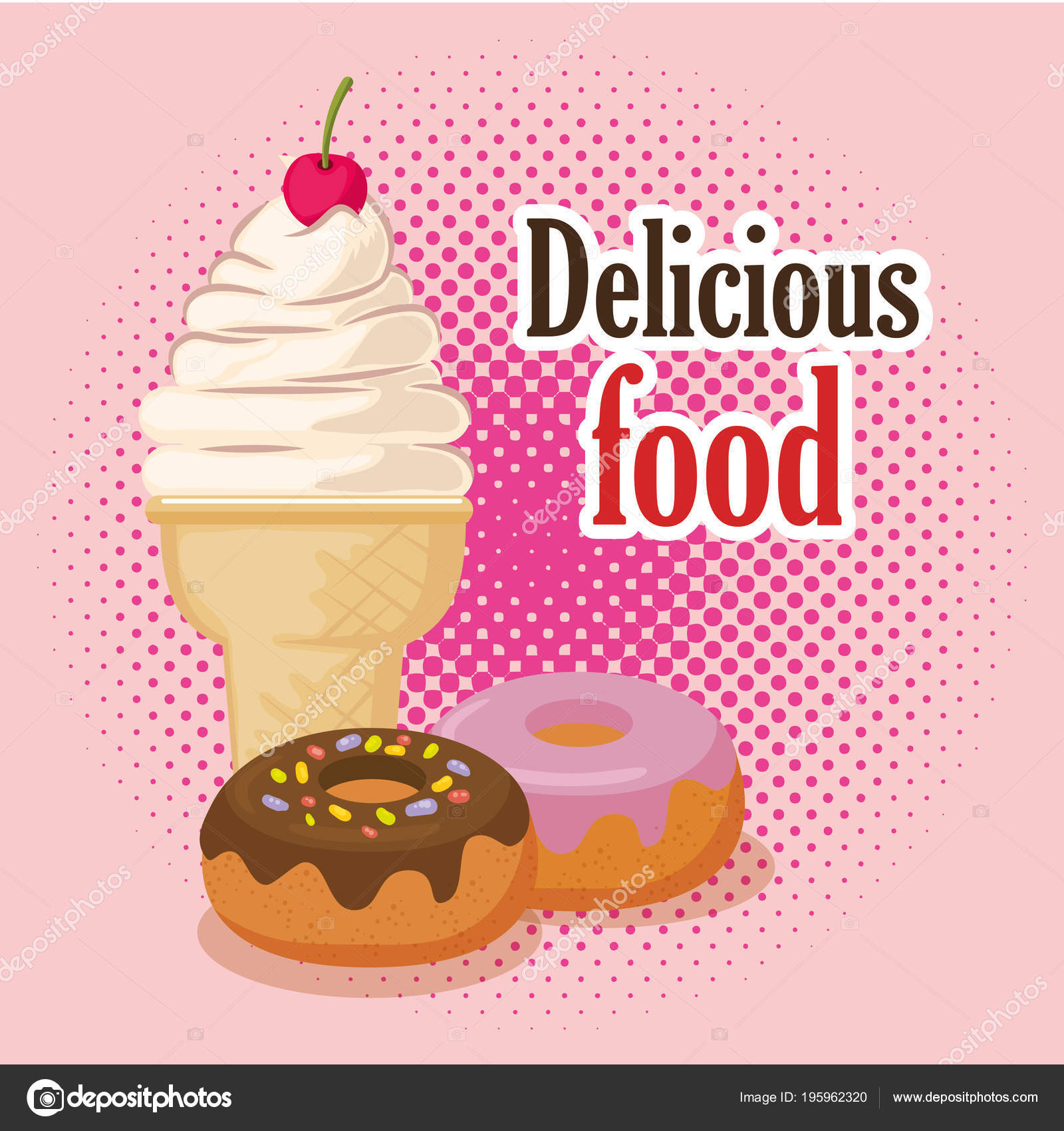 Ice cream and donuts Stock Vector Image by ©yupiramos 195962320