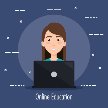 Öğrenci dizüstü elektronik eğitim kullanarak