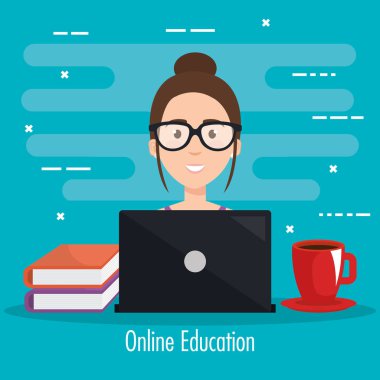 Öğrenci dizüstü elektronik eğitim kullanarak