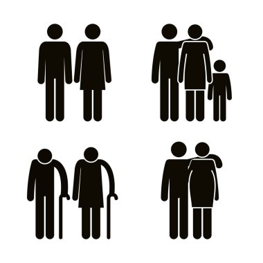 aile üyeleri avatarlar siluetleri grup