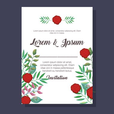 çiçekler ve yapraklar davetiye