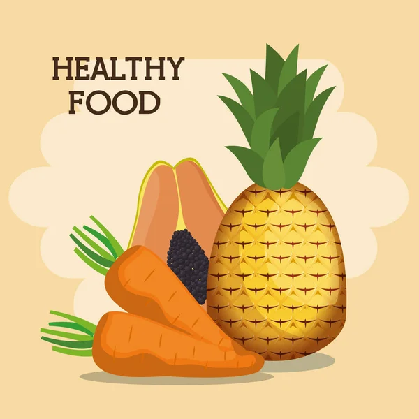 Frutas y verduras alimentos saludables — Archivo Imágenes Vectoriales