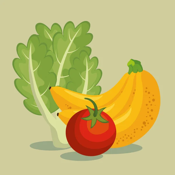 Фрукти та овочі здорова їжа — стоковий вектор