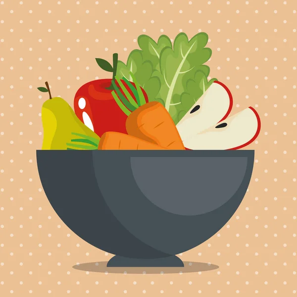 Gyümölcsök és zöldségek egészséges élelmiszer — Stock Vector