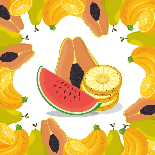 Čerstvé ovoce zdravé jídlo — Stockový vektor