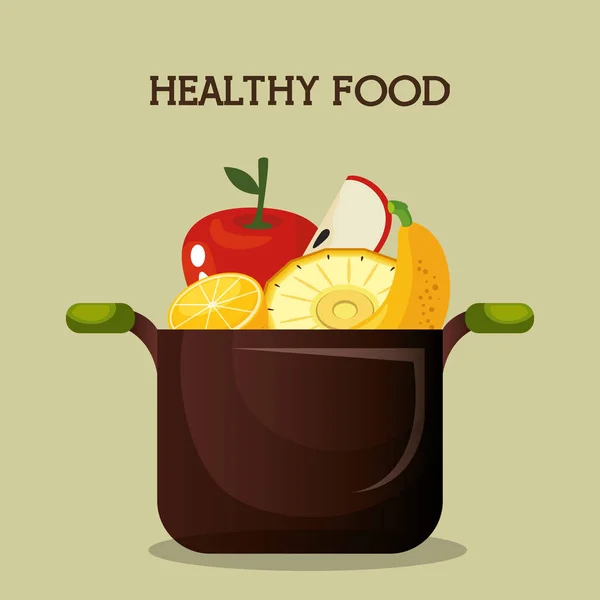 Fresh fruits healthy food — Stock Vector