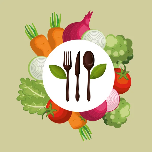 新鲜蔬菜健康食品 — 图库矢量图片