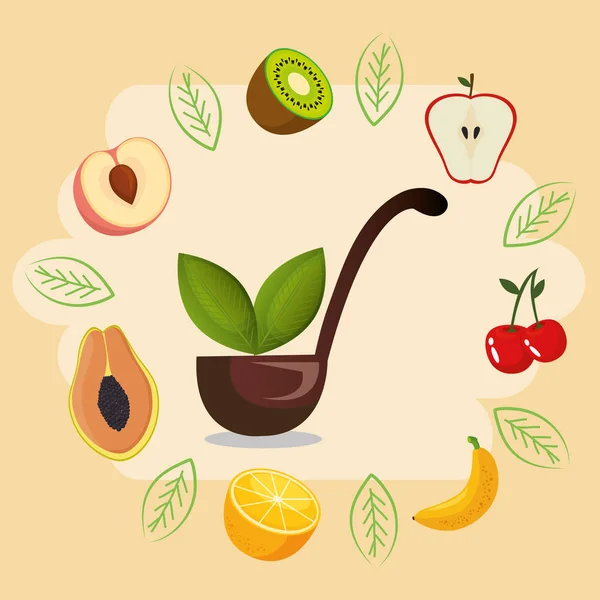 Fruits frais aliments sains — Image vectorielle