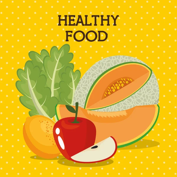 Φρούτα και λαχανικά υγιεινή διατροφή — Διανυσματικό Αρχείο