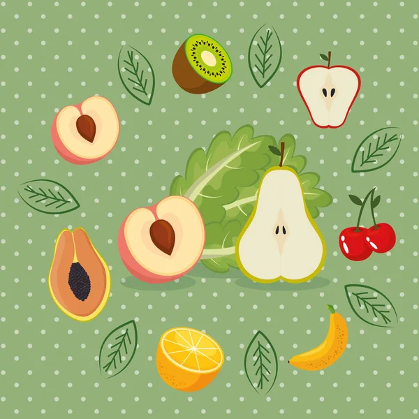 新鮮な果物の健康食品 — ストックベクタ