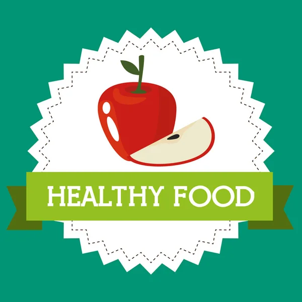 Manzanas frescas alimentos saludables — Vector de stock