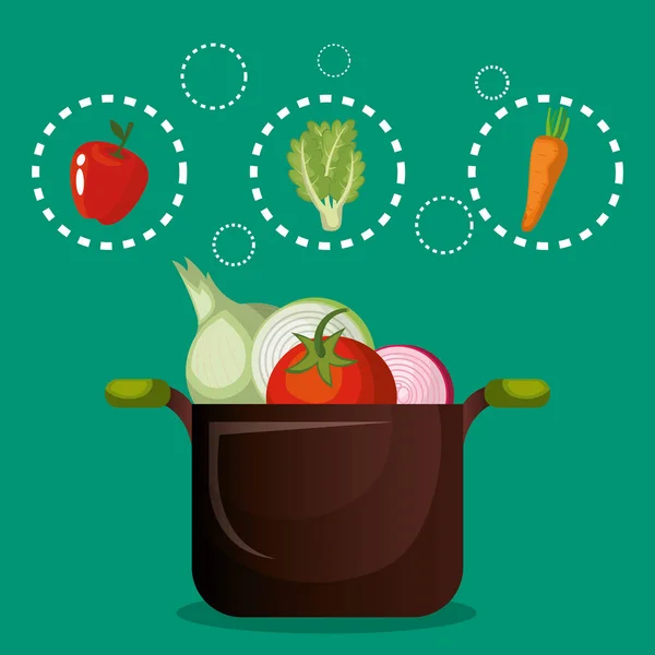果物や野菜の健康食品 — ストックベクタ