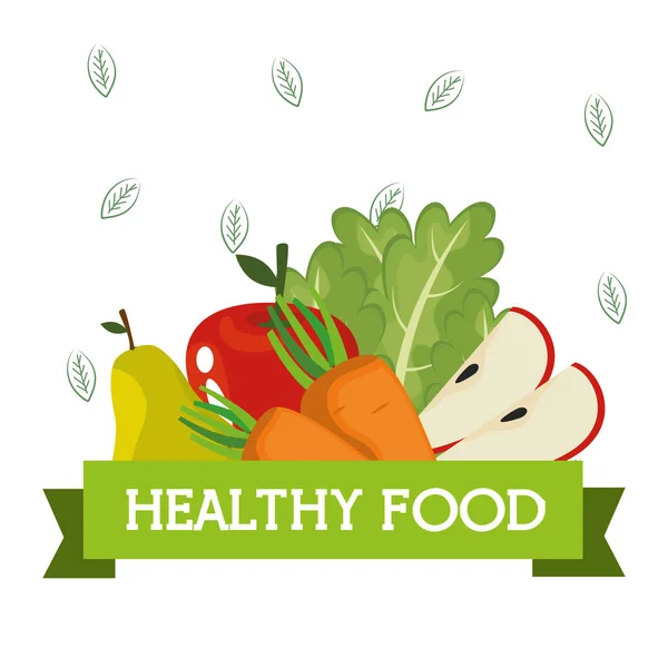 水果和蔬菜健康食品 — 图库矢量图片