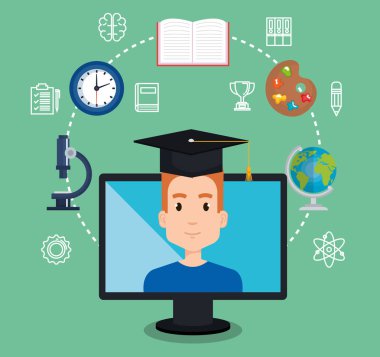 bilgisayar masaüstü elektronik eğitimi kullanarak öğrenci