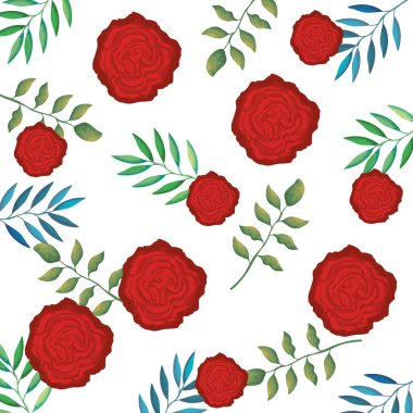 Gül ve Bahçe desen arka plan yapraklar