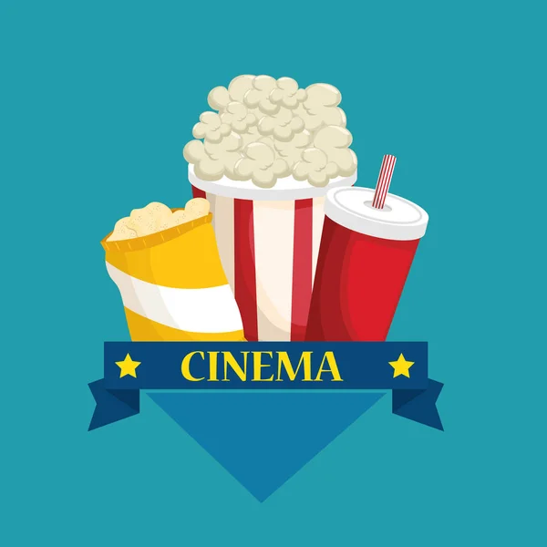 Delicioso menu de comida cinema — Vetor de Stock