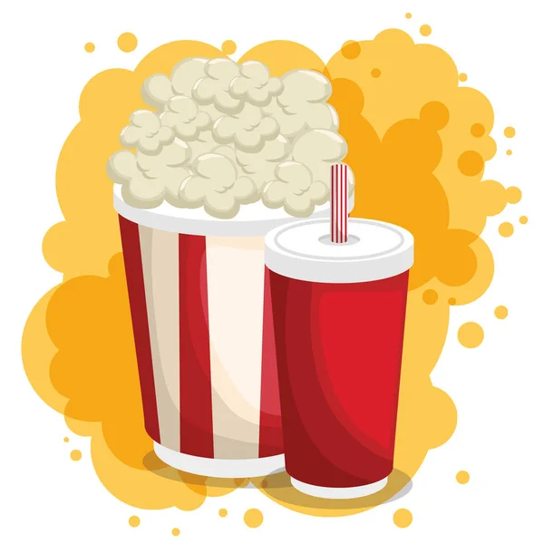 Soda and pop corn menu — Stock Vector