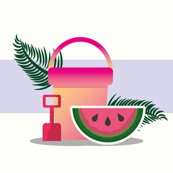 Hora de verano tropical — Vector de stock