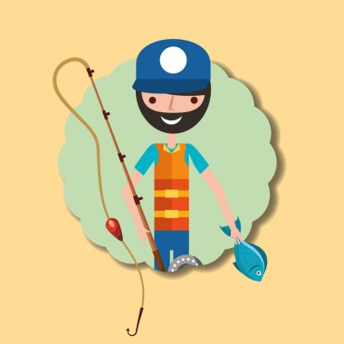 Balık tutma insanlar karikatür