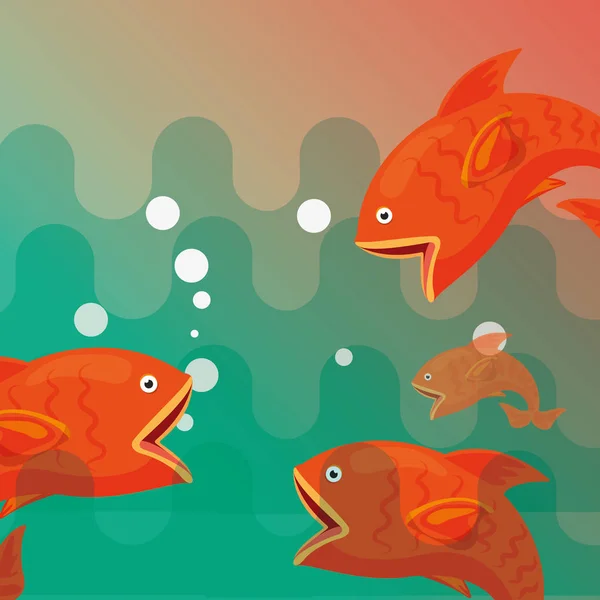 Fishing fish cartoon — Stock Vector
