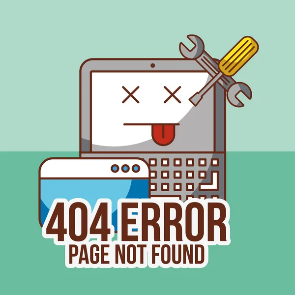 404 Fehlerseite nicht gefunden — Stockvektor