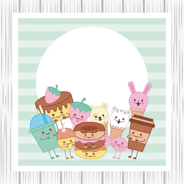 Kawaii cartoon image — Stock Vector