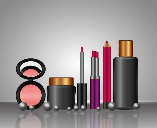 Maquillaje de cosméticos relacionados — Vector de stock
