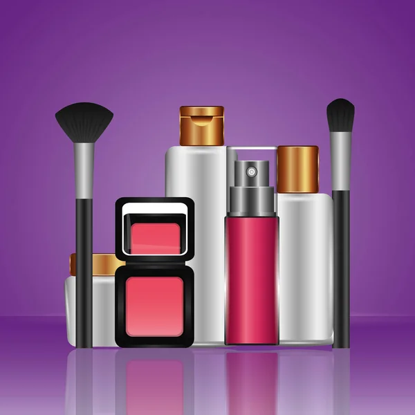 Maquillaje de cosméticos relacionados — Vector de stock